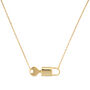 14 K Gold Plated Silver Lock And Key Necklace, thumbnail 2 of 8