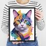 Painterly Cat Portrait Illustration Art Print, thumbnail 4 of 4