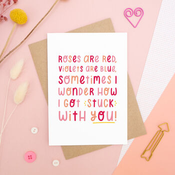 Stuck With You Card By Joanne Hawker | notonthehighstreet.com