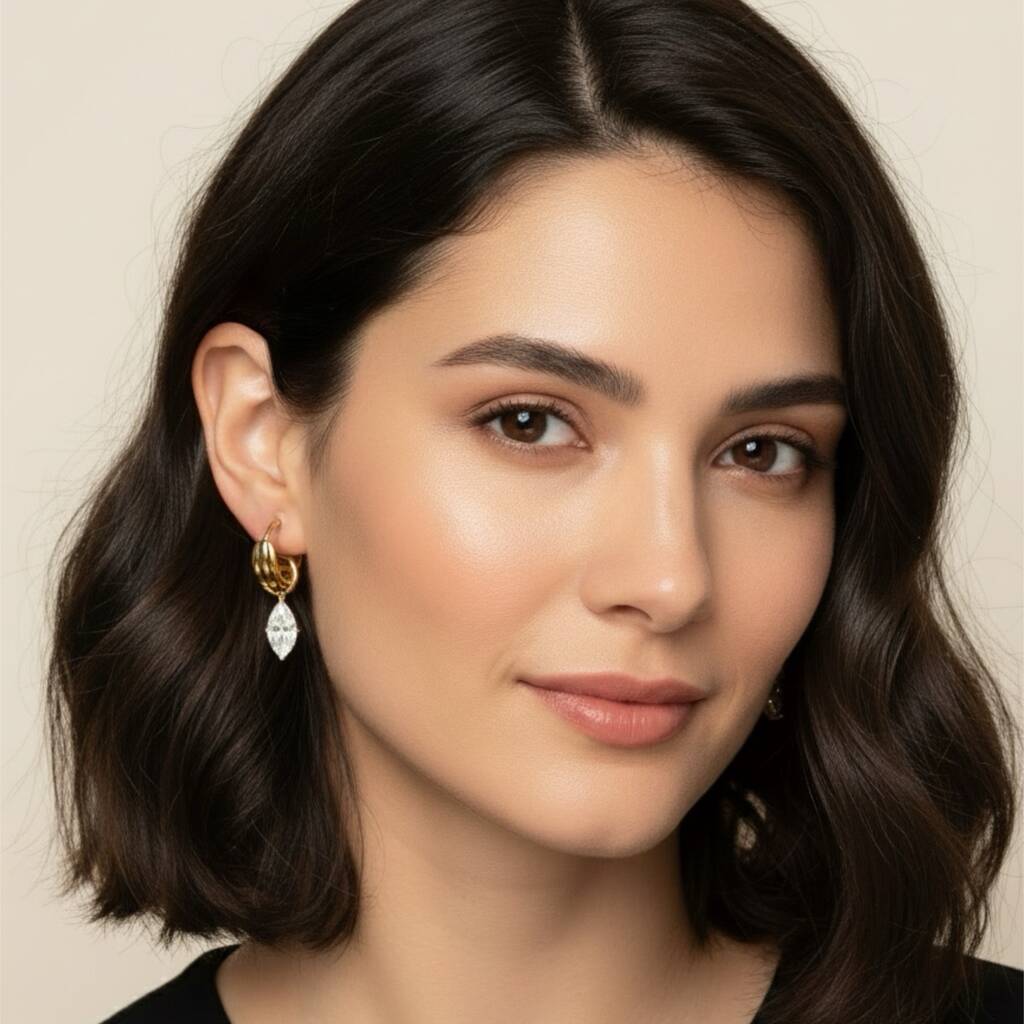 Aster Luxe 18k Gold Plated Mismatch Jewel Earrings, 1 of 4