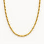 Dainty Women's Chain Beaded Ball Choker Or Necklace In 18k Gold, thumbnail 2 of 5