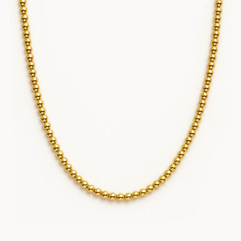Dainty Women's Chain Beaded Ball Choker Or Necklace In 18k Gold, 2 of 5