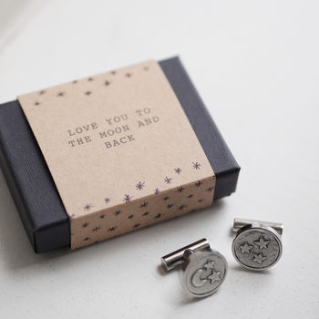 'Love You To The Moon And Back' Cufflinks, 3 of 5