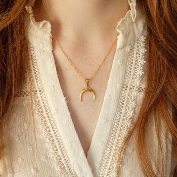 Bohemian Crescent Moon Necklace, 2 of 3