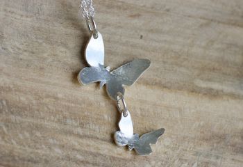 Handmade Silver Double Butterfly Pendant, 2 of 6