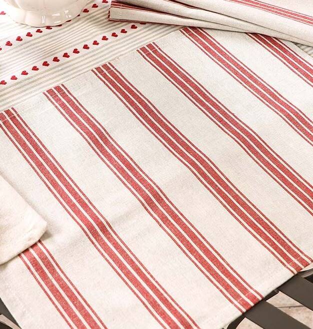 Farmhouse Stripe Table Runner, Placemats And Napkins By Dibor