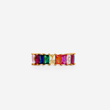 Rainbow Ring With Colourful Baguette Stones, 3 of 4