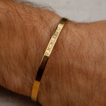 Gold Colour Personalised Cuff Bracelet, 2 of 5