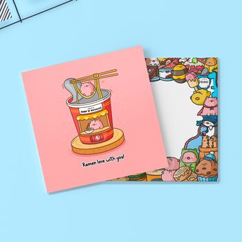 Ramen Pigs Card | Cute Greetings Card, 3 of 4