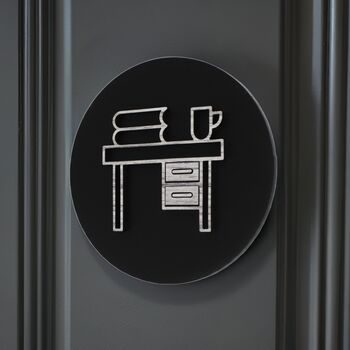 Office Door Black Sign With Raised Desk Design, 2 of 3