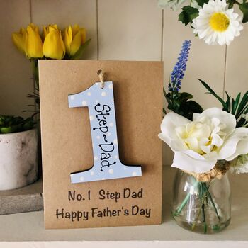 Personalised Father's Day Step Dad No.One Keepsake Card, 2 of 3