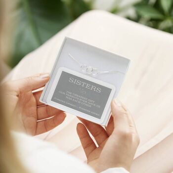 Sisters Forever Linked Sterling Silver Bracelet, 6 of 6