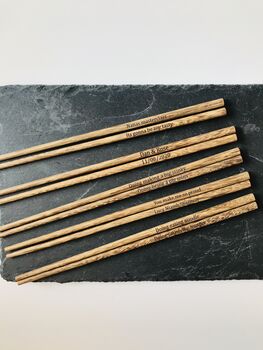 Personalised Wooden Chopsticks Wedding Favours Gift, 7 of 12