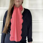 Personalised Scallop Edge Cashmere Scarf In Coral, thumbnail 1 of 8