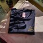 Personalised Love Heart Hand Embroidered Navy T Shirt, thumbnail 6 of 10