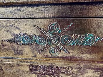 Hand Painted Indonesian Elephant Side Table Hand Carved, 7 of 12