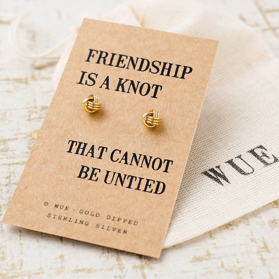 friendship knot gold earrings by wue | notonthehighstreet.com