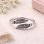 Sterling Silver Adjustable Feather Ring, thumbnail 2 of 3