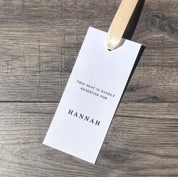 Five Personalised Reserved Seat Tag For Wedding, 3 of 3