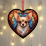 Chihuahua Stained Glass Effect Heart Suncatcher, thumbnail 6 of 7