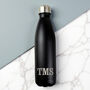 Personalised Initials Black Metal Insulated Drinks Bottle, thumbnail 1 of 5