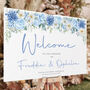 Blue Wedding Welcome Sign, thumbnail 1 of 5
