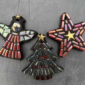 Make Your Own Set Of Three Hanging Christmas Mosaics, 4 of 10