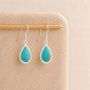 Sterling Silver Turquoise Drop Earrings – 14mm X 9mm, thumbnail 3 of 6