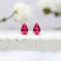 Mini Sterling Silver Teardrop Ruby Stud Earrings, thumbnail 1 of 6