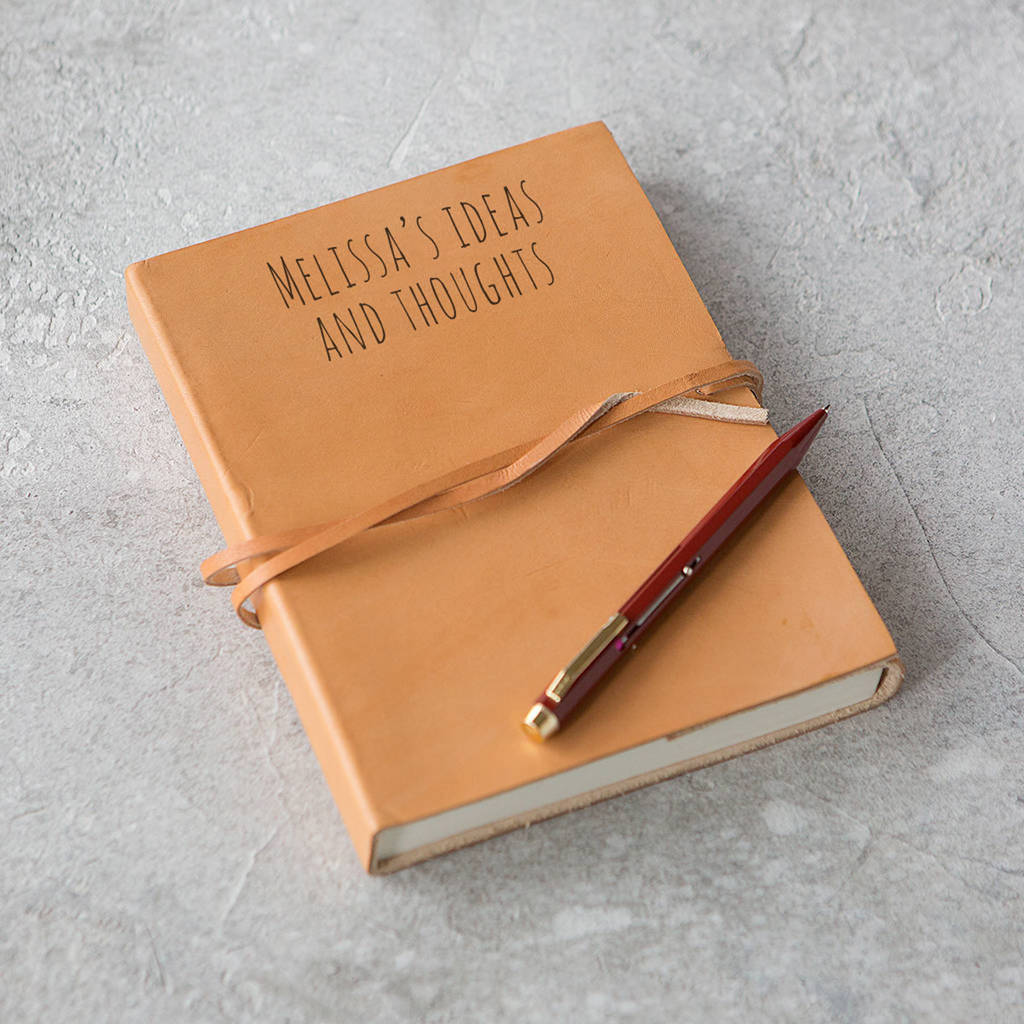 Personalised Hand Made Leather Journal By The Rustic Dish