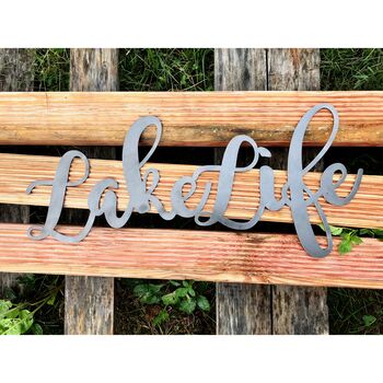 Lake Life Cursive Recycled Raw Steel, 2 of 3