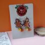 Painted Gingerbread Man Earrings With Stand, thumbnail 3 of 8