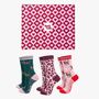 Cheetah Leopard Bamboo Socks Gift Box Women's Pink, thumbnail 1 of 4