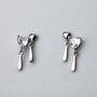 Sterling Silver Crystal Heart Dangle Stud Earrings, thumbnail 1 of 7