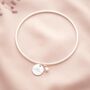 Esme Disc And Freshwater Pearl Name Bangle, thumbnail 5 of 12