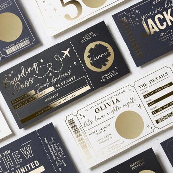 Personalised Boarding Pass Scratch Gift Voucher, 9 of 9