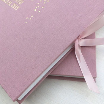 Personalised Wedding Guest Book, Blush, Cloth, 2 of 3