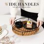 Round Rattan Serving Tray With Handle Hand, thumbnail 5 of 8