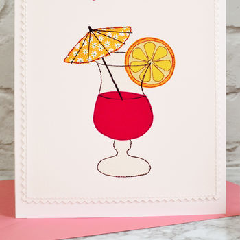 'Cocktail' Personalised Handmade Birthday Card, 2 of 3