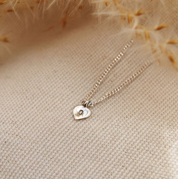 Tiny Heart Personalised Initial Necklace Silver Or Gold, 6 of 7