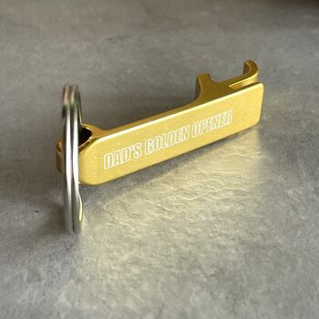 Personalised Gold Bottle Opener Keyring, 4 of 5