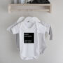 Personalised Baby Name Board Announcement Bodysuit, thumbnail 1 of 3