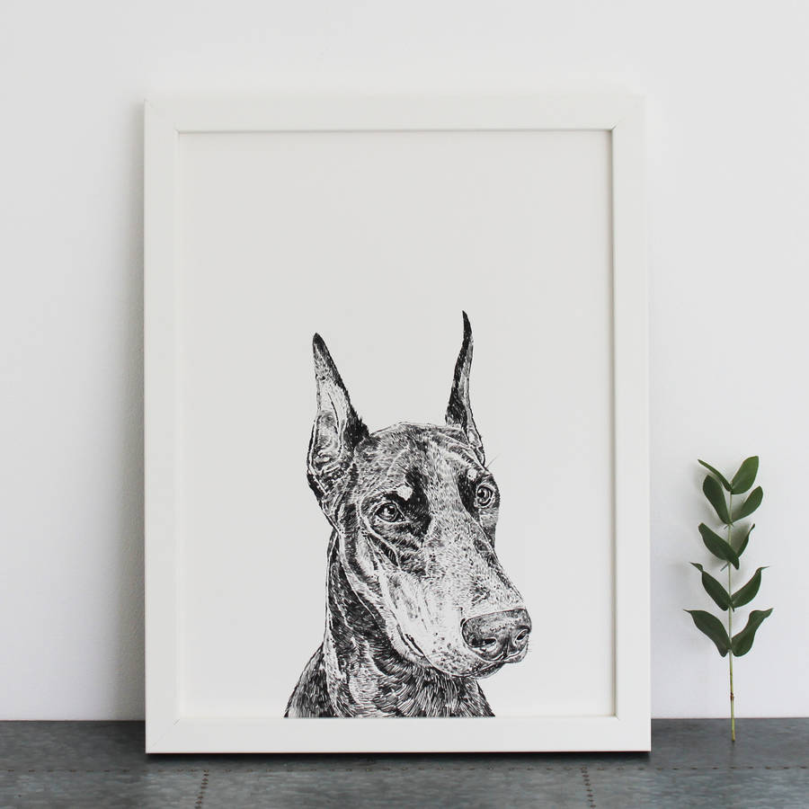 doberman print by ros shiers | notonthehighstreet.com