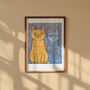 Colourful Cat Friends Modern Giclée Art Print, thumbnail 2 of 2