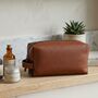 Personalised Premium Leather Boxy Wash Bag Father's Day Gift For Him, thumbnail 1 of 6