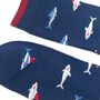 Men's Bamboo Socks Christmas Sharks, thumbnail 4 of 5