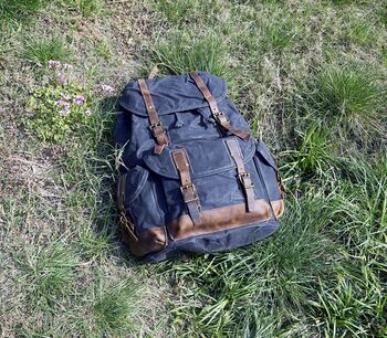 Vintage Look Waxed Canvas Backpack, 8 of 12