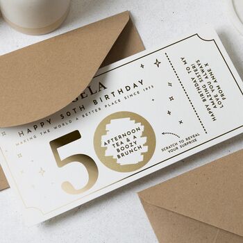 Personalised 50th Birthday Experience Gift Voucher, 5 of 9