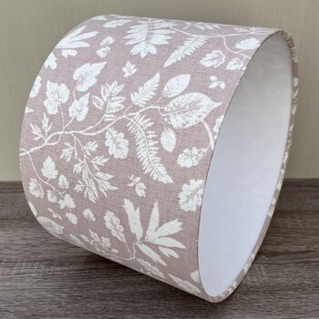 Bellever Blush Pink Botanical Drum Lampshades, 2 of 8