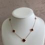 18 K Gold Plated Clover Necklace Rose Gold Maroon, thumbnail 1 of 7